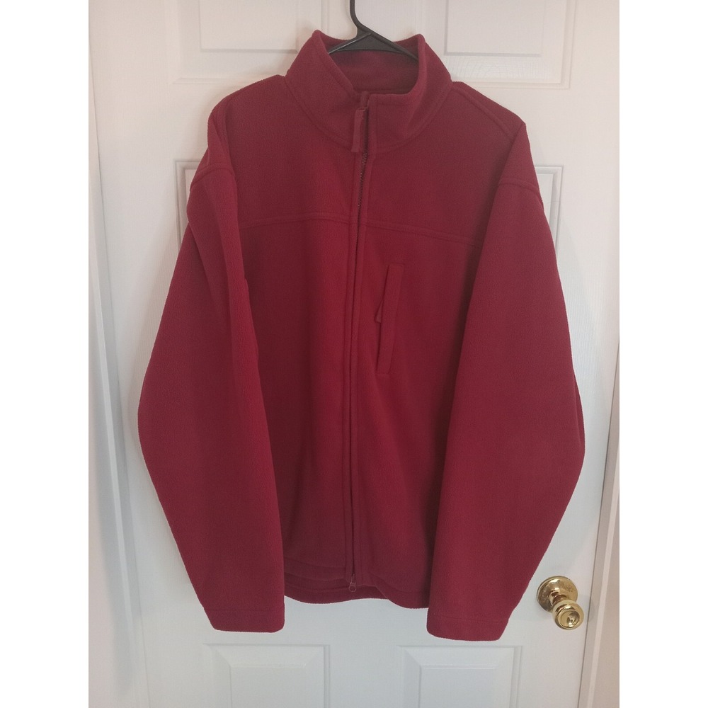 Duluth Trading Co Mens Size Medium Shoreman Fleece Windproof Full Zip Jacket Red